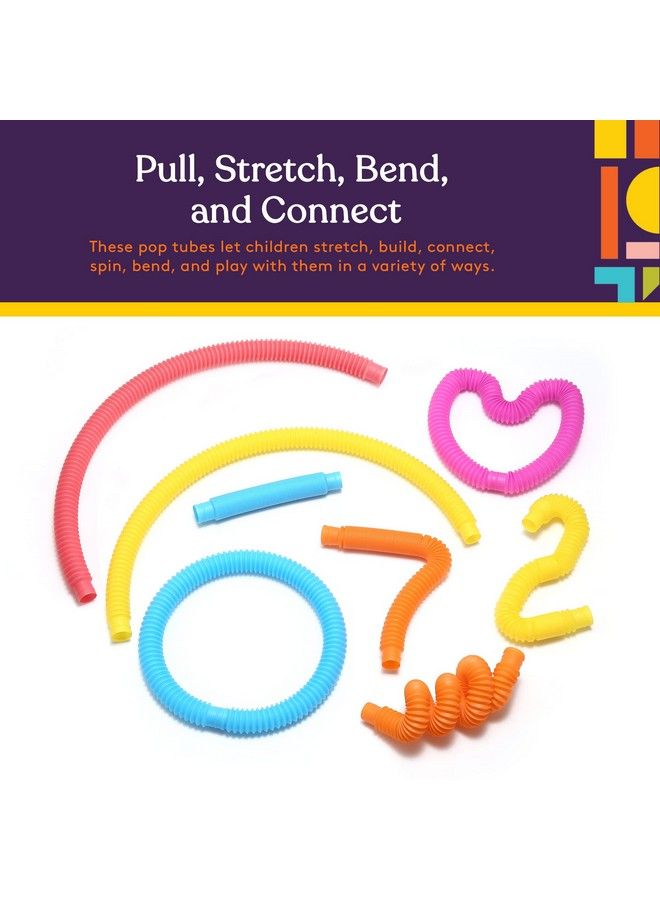 Special Supplies 16 Pack Pull And Stretch Fun Tubes For Kids Pop Bend Build And Connect Toy Provide Tactile And Auditory Sensory Play Colorful Heavy Duty Plastic  - Image 3