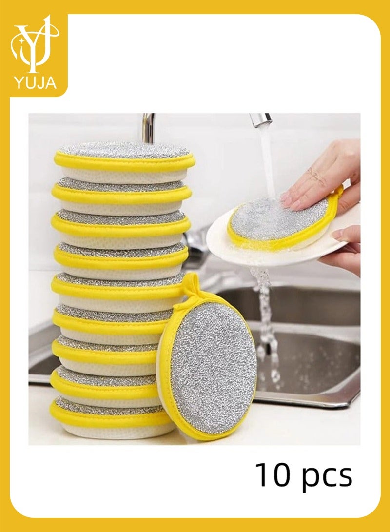 YUJA 10 pcs, Kitchen Dishwashing Sponge, Does Not Hurt Pot Brush Pot Artifact,Houslhod Double -Sided Cleaning Sponge Wipe,Scouring Pad,Kitchen Scrub Sponge,Cleaning Supplies, Cleaning Tool - Image 1
