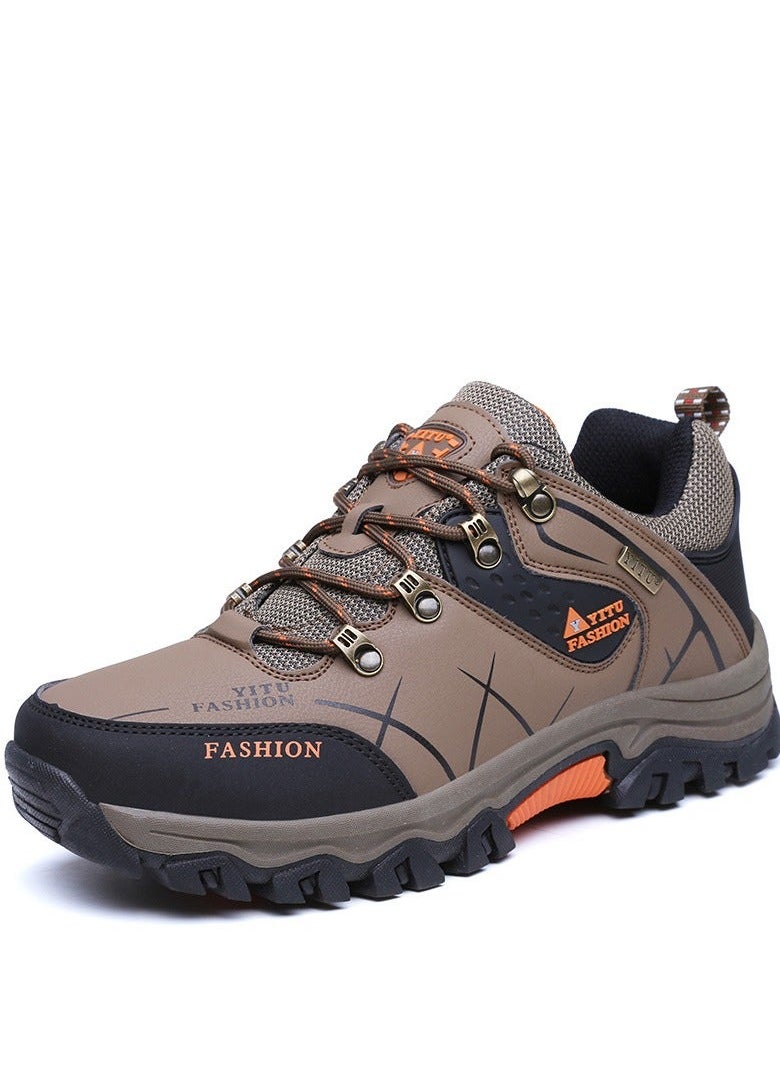 OUTAD Camping Climbing Lace-Up Hiking Shoe Khaki  - Image 1