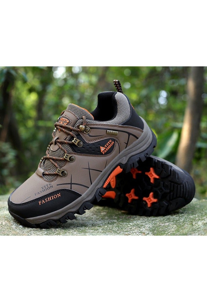 OUTAD Camping Climbing Lace-Up Hiking Shoe Khaki  - Image 2