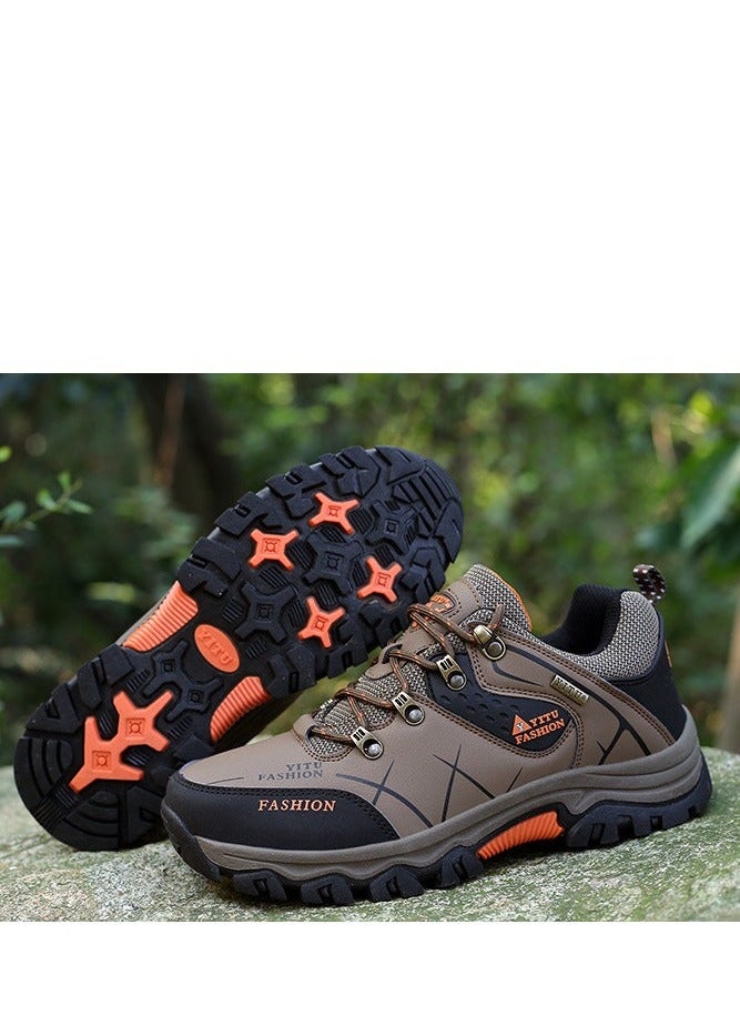OUTAD Camping Climbing Lace-Up Hiking Shoe Khaki  - Image 4
