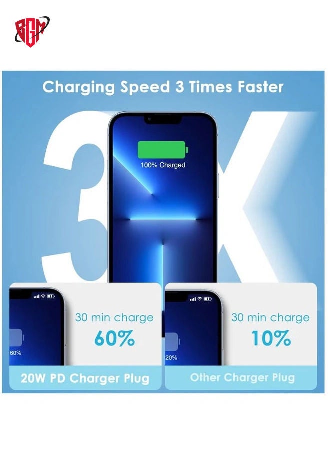LOOK MFi Certified 20W USB C Fast Charger Plug Cable for iPhone 13 12 Pro Max/Mini/11/XS/XR/X/8 Plus/iPad