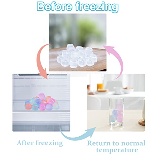 VOGVOG 80 Pack Color-changing Reusable Ice Cube for Drinks, Colorful Square Plastic ice Cubes Without Diluting BPA Free, Refreezable Ice Cubes for Coffee, Wine, Whiskey, Cocktails - Image 4