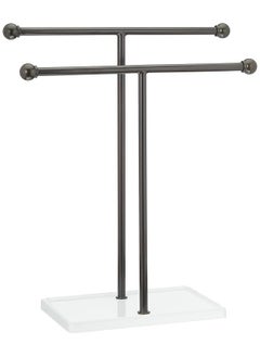 erorex Double T Hand Towel Holder And Accessories Jewelry Stand Bronze White  - Image 1