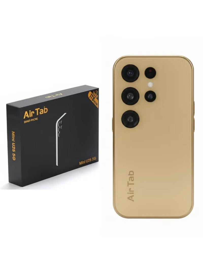 AirTab Mini U25 5G Super Mini Mobile Phone Android Quad Core Mobile Mini Smartphone Ultra Small Pocket Student Children Men and Women - GOLD - Image 1