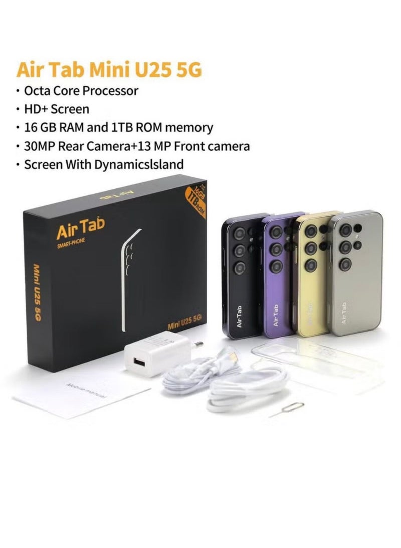 AirTab Mini U25 5G Super Mini Mobile Phone Android Quad Core Mobile Mini Smartphone Ultra Small Pocket Student Children Men and Women - GOLD - Image 3