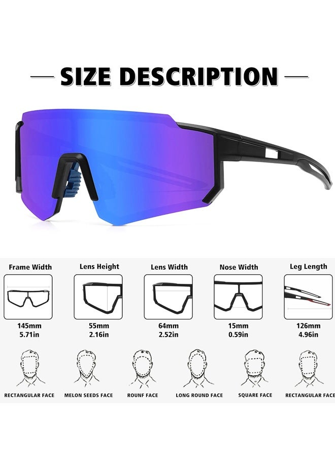 Polarized Sports Sunglasses for Men Women,Driving Fishing Cycling Mountain Bike Sunglasses - Image 2