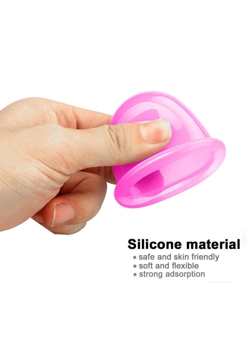 Excefore Cupping Therapy Sets 7Pcs Silicone Anti Cellulite Cup Vacuum Suction Massage Cups Facial Body and Face Massager for Adults Home Use (Pink) - Image 2