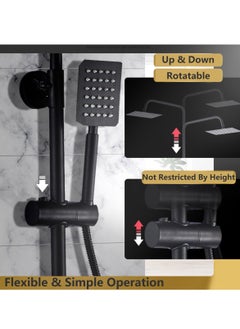Hihonor Shower Set,Shower Kit 8-Inch Shower Head with Handheld Including Rough-In Valve Body,Storage Rack and Trim Bathroom Rainfall Shower Kit Square  - Image 4