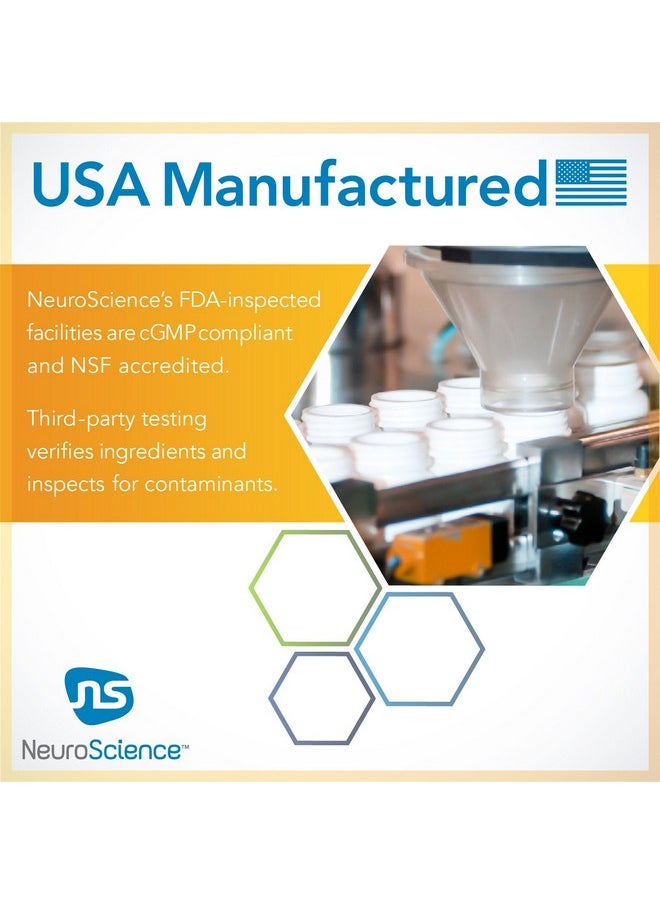 NeuroScience - NeuroScience Calm G Glutamate Management & Immune System Supplement - Selenium, Folate, L Theanine, Alpha lipoic Acid + CoQ10 for Stress Management - Helps Fatigue & Mood (90 Capsules) - Image 1
