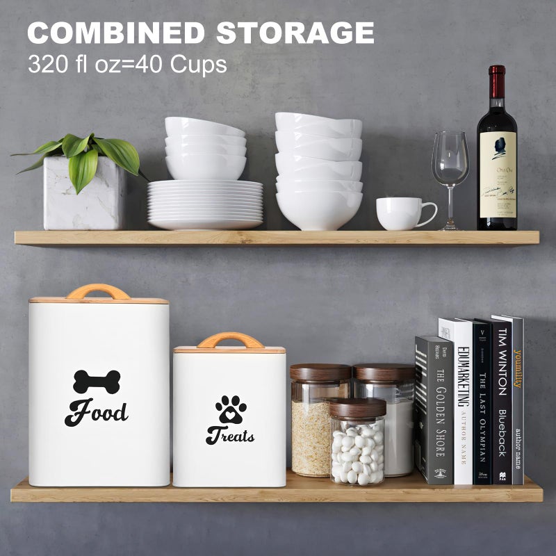 Dekosilave Dog Treat Container 2PCS, Dog Food Storage Container with Lids Airtight, Dog Treat Jars for Kitchen Counter-7+3Lbs, Small Dog Cookie Jar for Storage, (Upgraded) White - Image 5