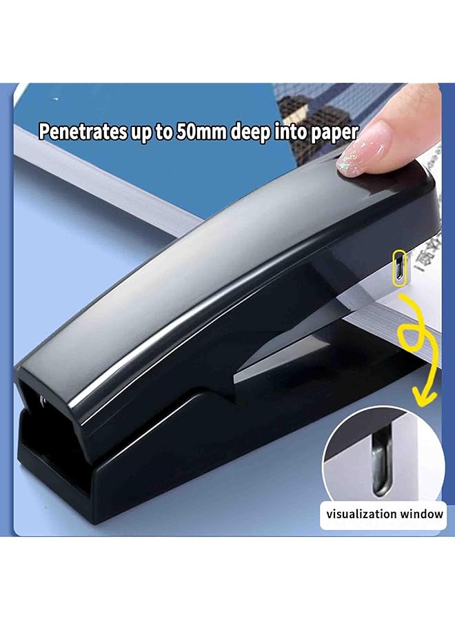إيروريكس دباسة صغيرة مع دبابيس دباسة ودباسة مكتب صغيرة للورق يمكنها تدبيس 40 صفحة 24 6 26 6 متعددة الوظائف للاستخدام المكتبي هدية موفرة للجهد باللون الأسود 105X30X45 مم - Image 3