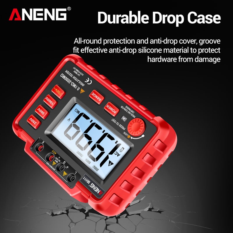 ANENG MH11 Megohmmeter Digital 500V High Voltage Electronic Shaking Table 1000V Electrician High Resistance Meter Insulation Resistance Tester - Image 4
