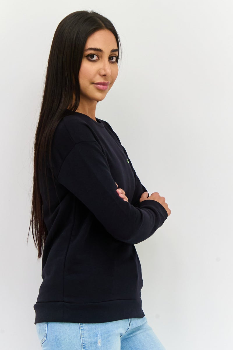 KANGOL Women Embroidered Logo Long Sleeves Sweatshirt, Black - Image 2