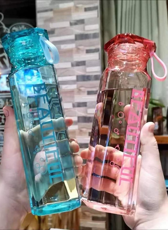 Beautiful Beautiful Sports Water Bottle - Transparent Design - 500 ml - Multicolor - 3845 - Image 2