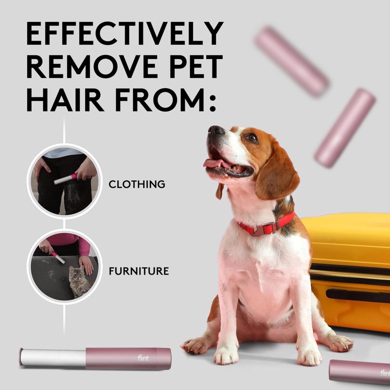 Flint Rose Gold Retractable Mini Lint Roller with 90 Extra Sticky Sheets, Small and Portable Lint Roller, Ideal Pet Hair Remover, Travel Lint Rollers for pet Hair Extra Sticky - Image 5