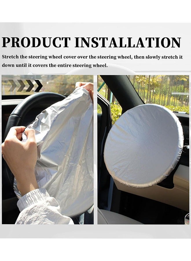 Generic Car Steering Wheel Sun Shade Cover, Sun Block Anti-Heat Steering Wheel Protector Car Steering Wheel Sun Shade Cover, Sun Block Anti-Heat Steering Wheel Protector Universal 16.54 Inch Car Wheel Cover for Most Cars SUVs Trucks16.54 Inch Car Wheel Cover for Most Cars SUVs Trucks - Image 4