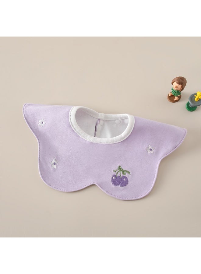3-Pack Infant Bibs - 360° Rotatable Waterproof Cotton Drool Bibs for Newborns, Anti-Spit Milk Essentials with Petal Design - Image 2