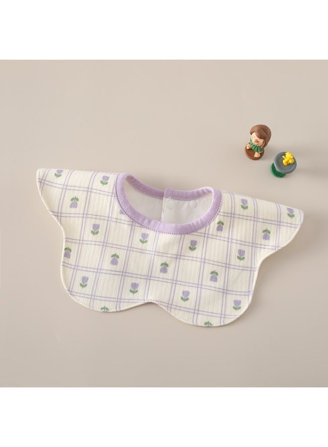 3-Pack Infant Bibs - 360° Rotatable Waterproof Cotton Drool Bibs for Newborns, Anti-Spit Milk Essentials with Petal Design - Image 3