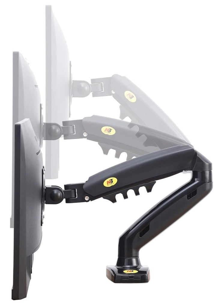 Computer Monitor Desk Mount Stand with Gas Spring Arm Adjustable Height Tilt Angle for 17-27 Inch Flat or Curved Screens Black - Image 3