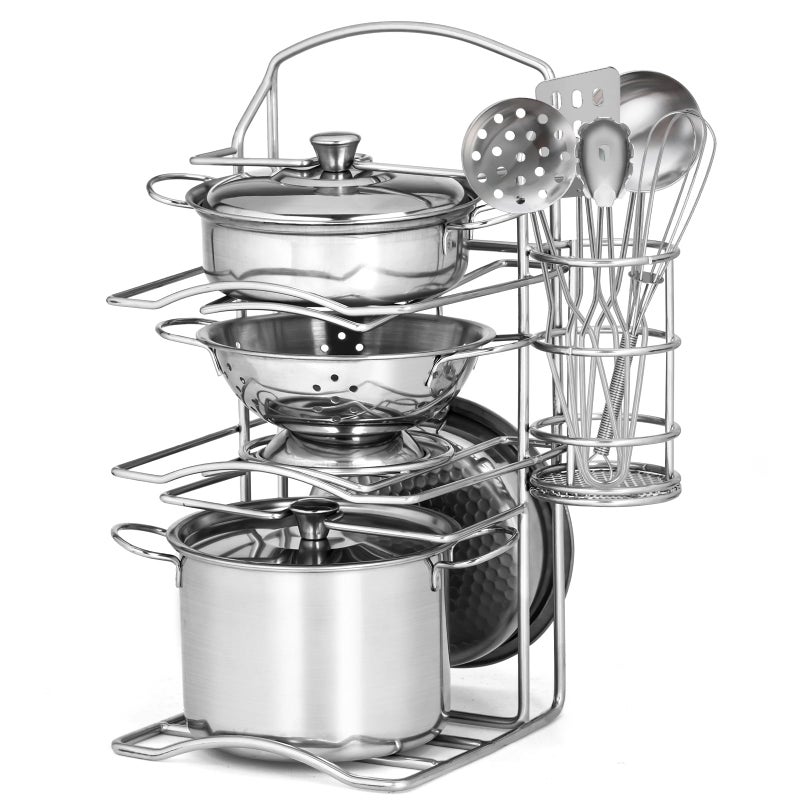 TikOnsYol 12Pcs Kids Pots and Pans Playset Pretend Play Kitchen Set Toy Stainless Steel Pots and Pans Cooking Toys Accessories for Kids Toddler Age 3 Years Old - Image 3