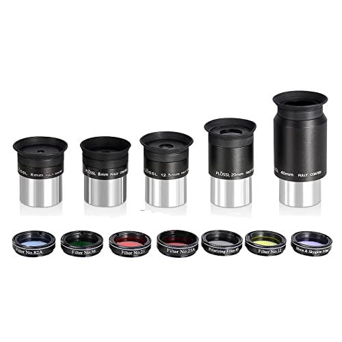 CelticBird 13 Piece Telescope Accessory Kit - 1.25" Telescope Eyepiece and Filter Set with a Sturdy Carry Case - 5pcs Plossl Telescope Eyepieces - 2X Barlow Lens - 7pcs Filters - Image 5