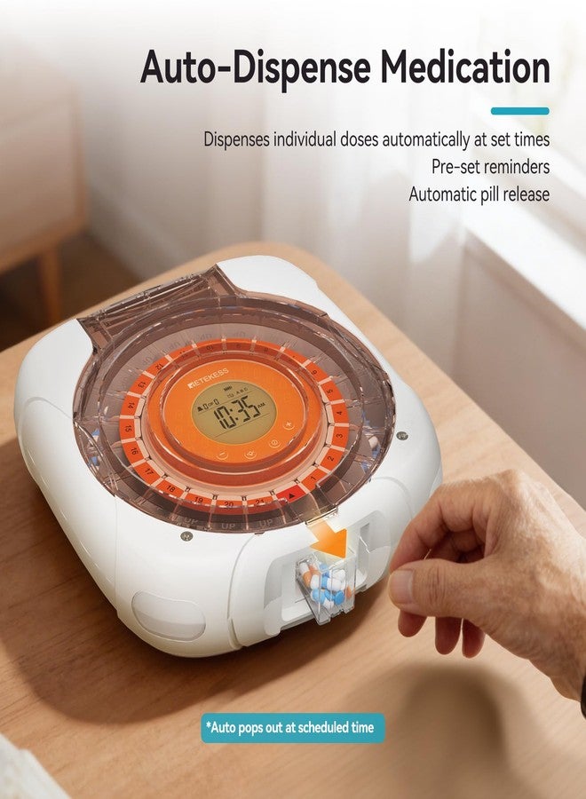 Retekess TH017 Automatic Pill Dispenser with Alarm, Effortless Medication, Secure Storage, Clear and Loud Reminders, Large Pill Organizer with 21 Compartments, Pill Box for Elderly - Image 2