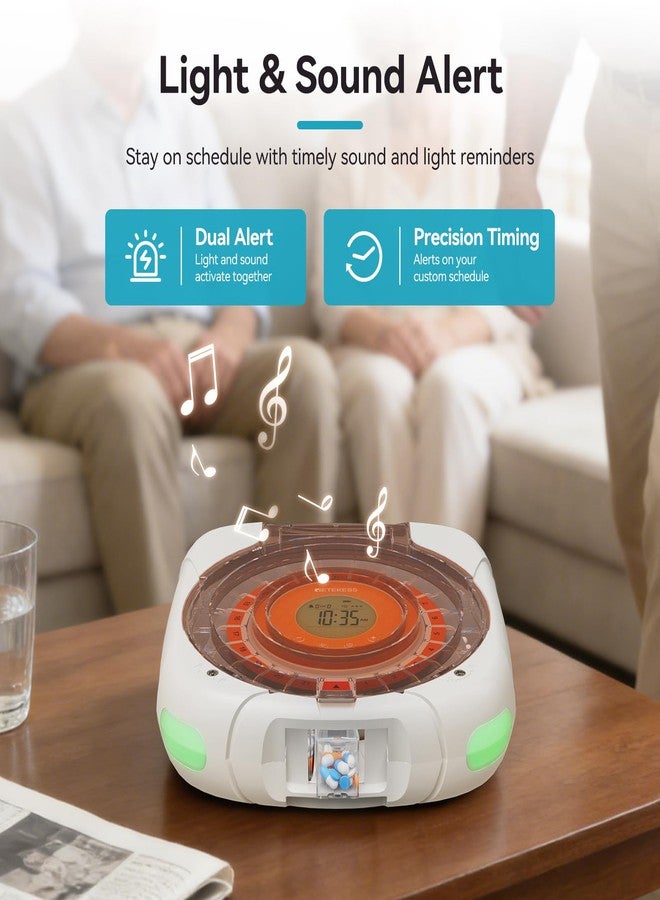 Retekess TH017 Automatic Pill Dispenser with Alarm, Effortless Medication, Secure Storage, Clear and Loud Reminders, Large Pill Organizer with 21 Compartments, Pill Box for Elderly - Image 4