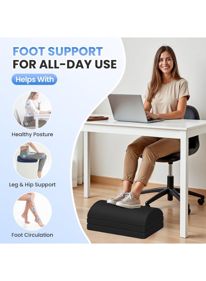 XICEN Three-Layer Memory Foam Leg Pillow, Leg Elevation Cushion, Ergonomic Footrest for Back & Hip Pain Relief, Adjustable Height Non-Slip Foot Stool for Under Desk, Office Chair & Gaming Chair - Image 2