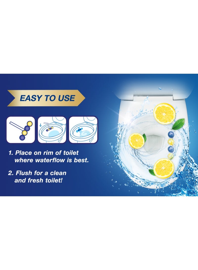 bloo Power Active Toilet Rim Block Lemon With Anti Limescale Cleaning Foam Dirt Protection And Extra Freshness 100 G - Image 4
