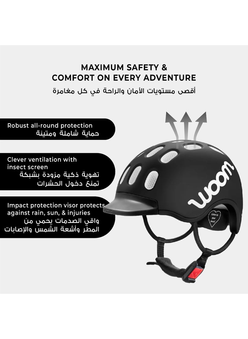 Woom Bike Helmet – Bicycle Helmet for Kids – Lightweight In-Mold Shell – Extra Small Size – Black - Image 2