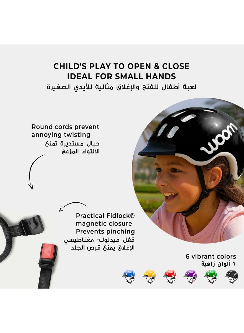 Woom Bike Helmet – Bicycle Helmet for Kids – Lightweight In-Mold Shell – Extra Small Size – Black - Image 4