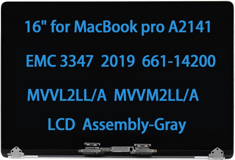 Daplinno 16 Screen Replacement for MacBook pro A2141 EMC 3347 2019 LCD Screen Replacement Display Assembly MVVL2LLA MVVM2LLA 66114200 Space Gray