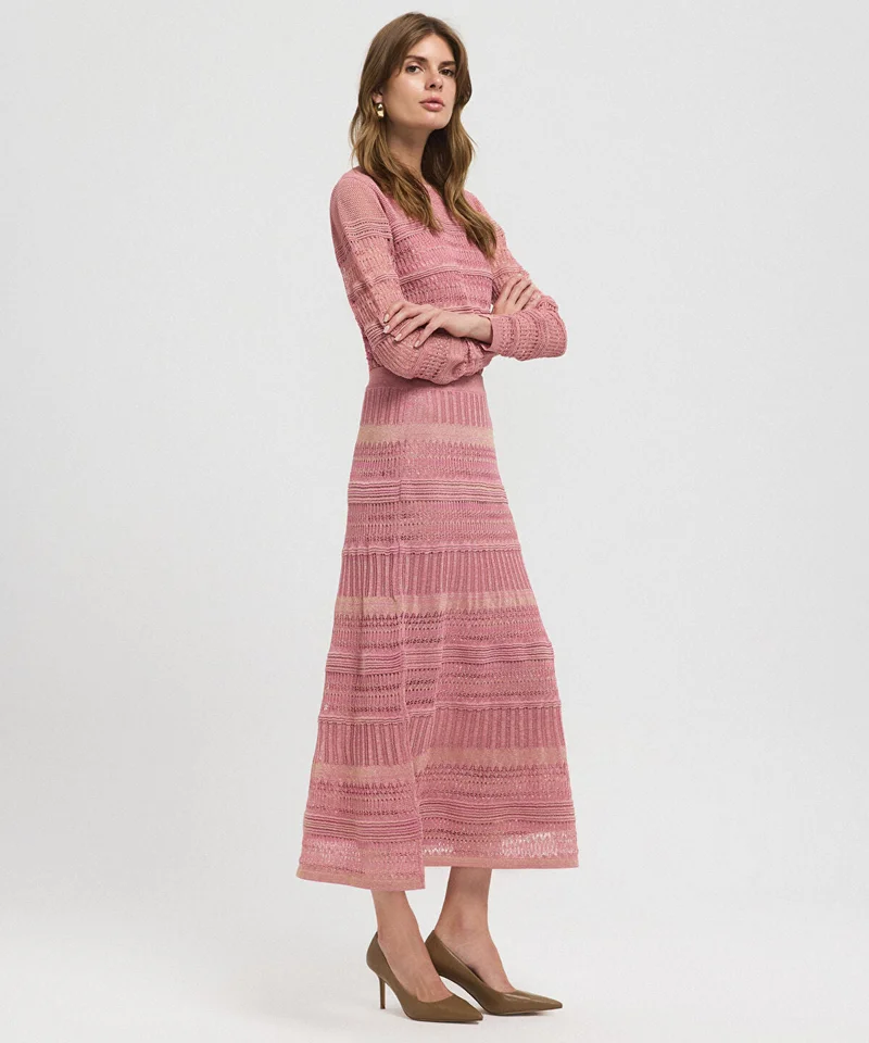 ابيكول Contrast Textured Knit Skirt
