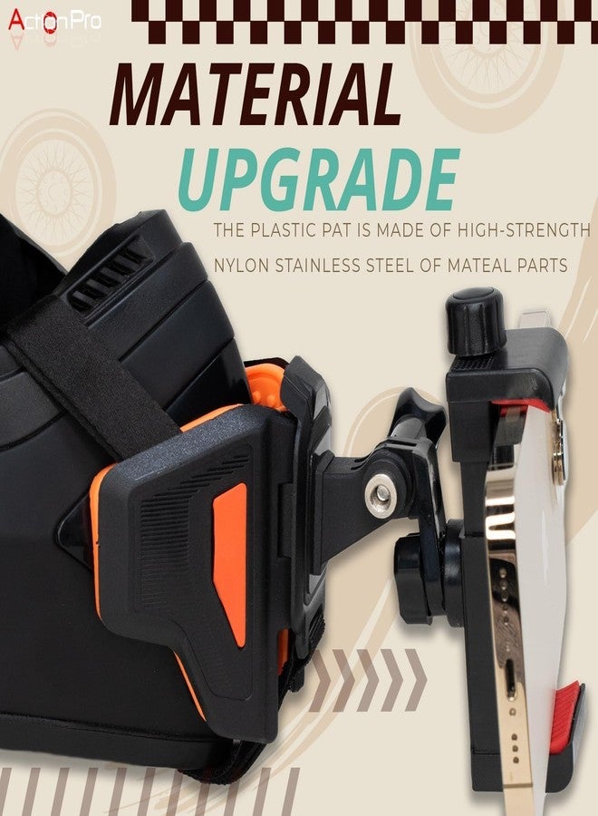 Action Pro Upgraded Motorcycle Helmet Strap Front Chin Mount Compatible with All Smartphones and GoPro 13 12 11 10 9 8 7 5 4 | SJCAM | DJI Osmo | Insta360 X4 X3 X2 & Other Action Cameras (Orange) - Image 5