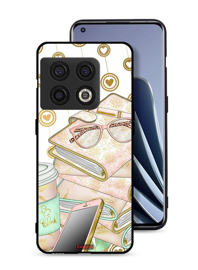 Tolwak OnePlus 10 Pro 5G Protective Case Cover Glasses On Books - Image 1