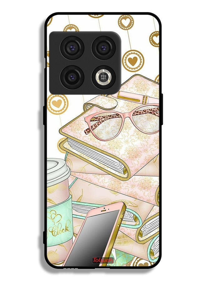 Tolwak OnePlus 10 Pro 5G Protective Case Cover Glasses On Books - Image 2
