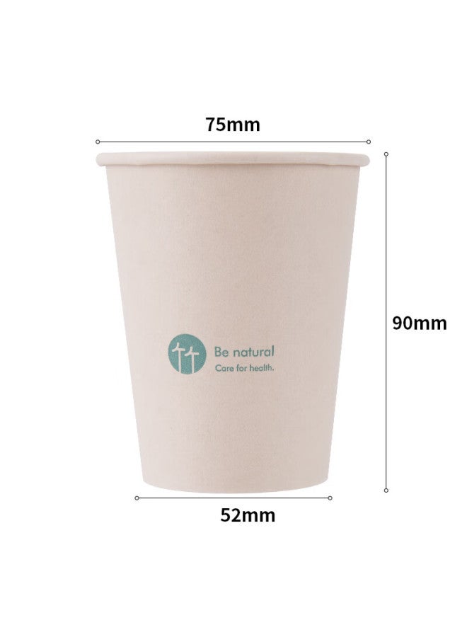 Deli 250ml Disposable Paper Cups, Natural Bamboo Fiber Cups/water Cups, Thickened Insulated, 100 Count - Image 3