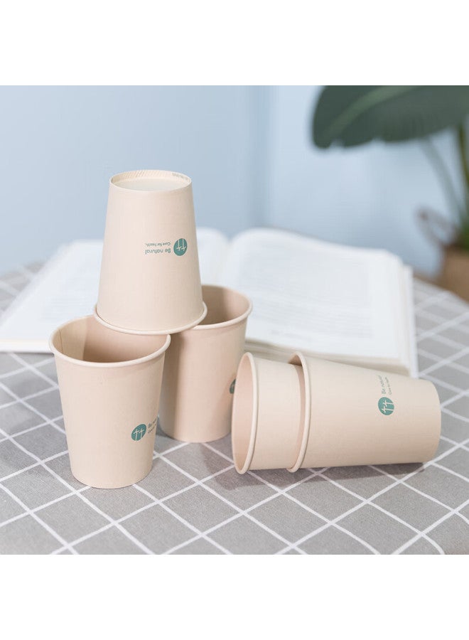 Deli 250ml Disposable Paper Cups, Natural Bamboo Fiber Cups/water Cups, Thickened Insulated, 100 Count - Image 5