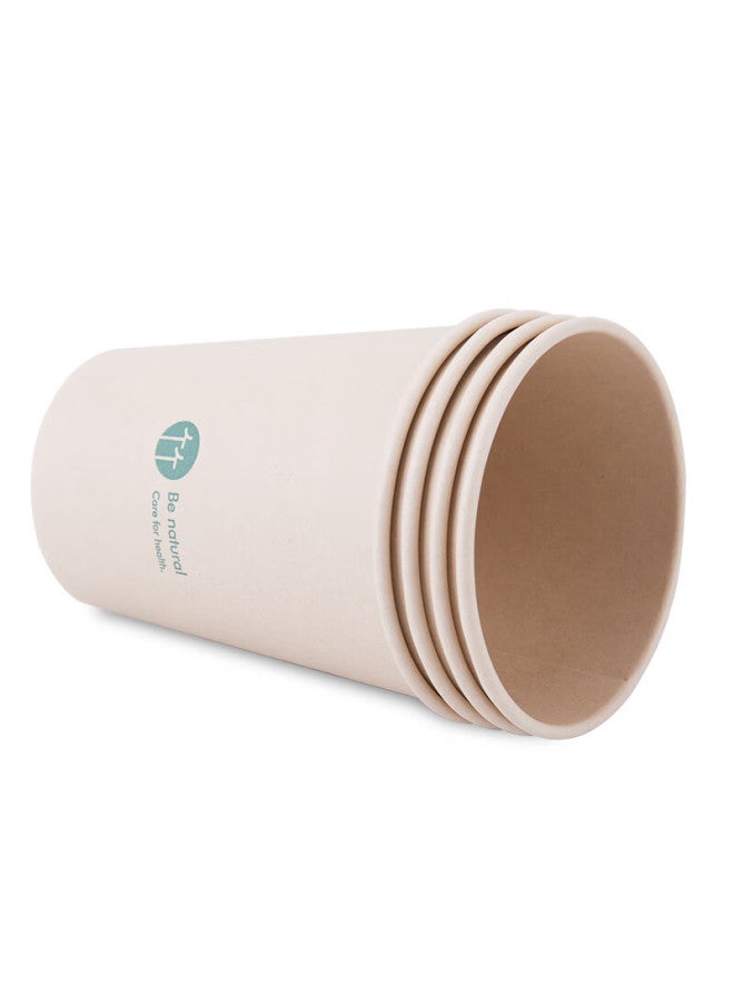 Deli 250ml Disposable Paper Cups, Natural Bamboo Fiber Cups/water Cups, Thickened Insulated, 100 Count - Image 2