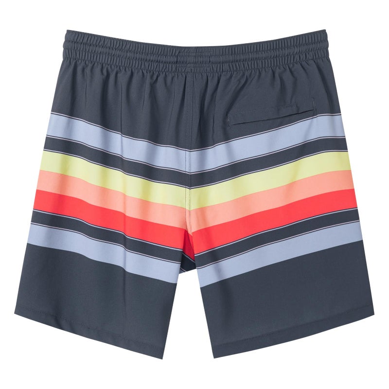 SURF CUZ Mens Swim Trunks with Compression Liner Quick Dry Swim Shorts 7" Swimming Trunks Stretch Bathing Suit Zipper Pockets,Sunset Stripes,M - Image 4