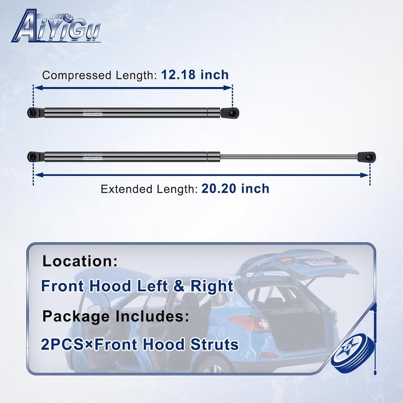 AiYiGu Front Hood Struts Shocks Lift Supports Gas Springs Compatible with Lexus RX350 2010-2015, Lexus RX450h 2010-2015 (6755 PM3269 SG229046), Pack of 2 Individual group scene compatible - Image 2