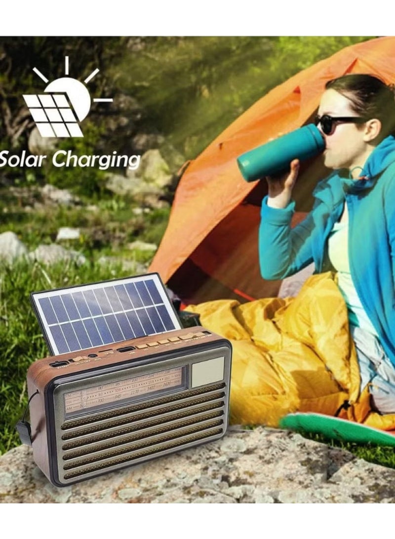 Denx Rechargeable Radio, Portable Radio AM FM Transistor with Best Sound, Solar/Battery Operated Radio, Support TF Card/USB Playing  - Image 4