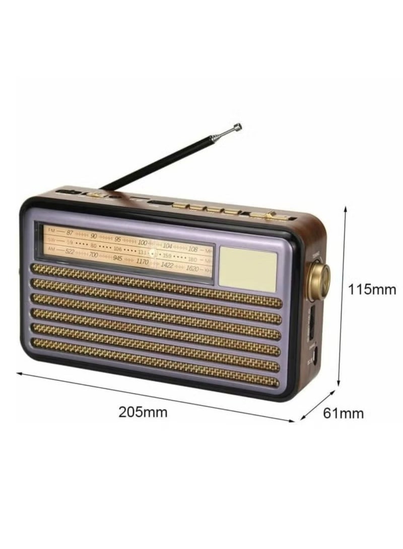 Denx Rechargeable Radio, Portable Radio AM FM Transistor with Best Sound, Solar/Battery Operated Radio, Support TF Card/USB Playing  - Image 5