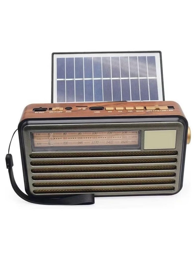 Denx Rechargeable Radio, Portable Radio AM FM Transistor with Best Sound, Solar/Battery Operated Radio, Support TF Card/USB Playing  - Image 1