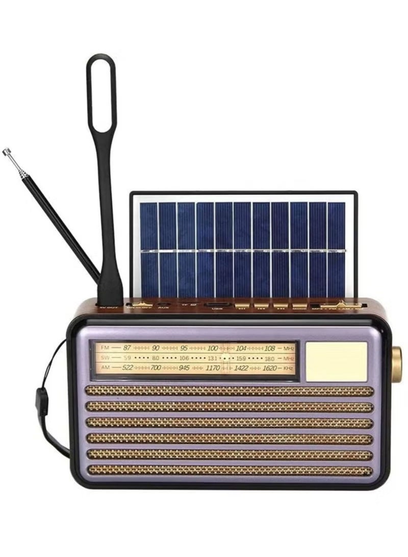 Denx Rechargeable Radio, Portable Radio AM FM Transistor with Best Sound, Solar/Battery Operated Radio, Support TF Card/USB Playing  - Image 2