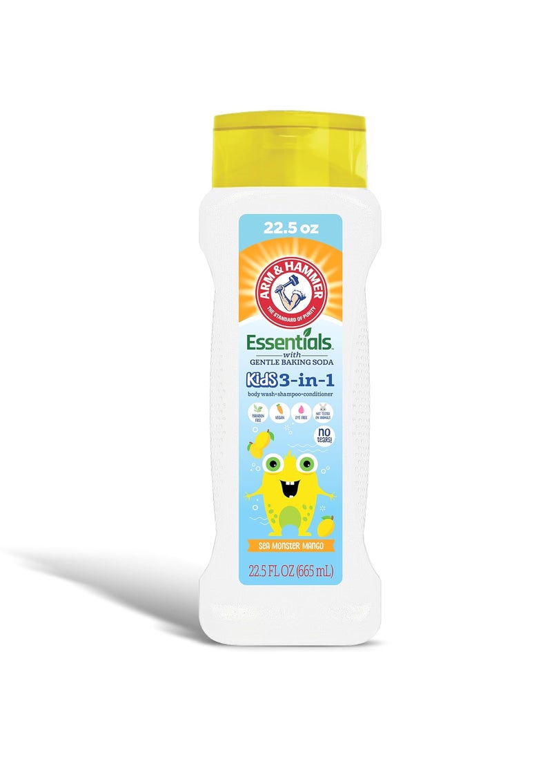Arm & Hammer - Arm & Hammer Essentials Kids Body Wash - 3-in-1 Sea Monster Mango 22.5oz - Non Toxic Kids Shampoo and Body Wash And Conditioner - Image 1