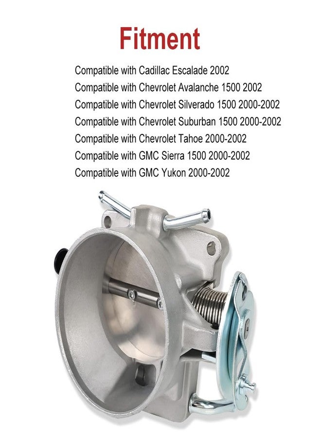 zayody Electronic Throttle Body Compatible with Cadillac Escalade Chevrolet Avalanche Silverado Suburban Tahoe GMC Sierra 1500 Yukon 2000-2002 Throttle Body Assembly Replacement for 88984260 17113665 - Image 2