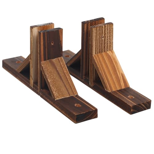 Toddmomy 2Pcs Solid Wooden Fence Bases Stand Holder 1083X492 Inch Outdoor Garden Fence Post Feet for Lawn Decorative Privacy Screen Support - Image 1