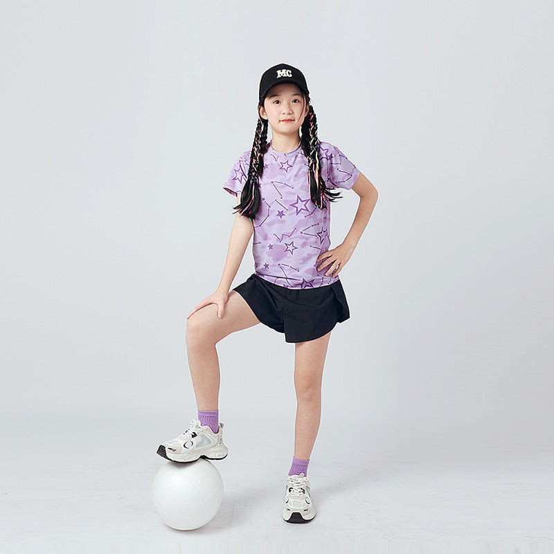 Summer Korean Version Of The New Children'S Sports Short Sleeve T-Shirt Boys Full Print Breathable Quick-Drying Jacket Girls Short Sleeve - Image 5